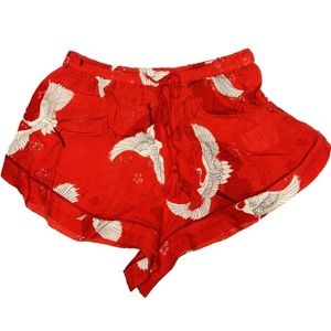 Billabong Red Bird Pattern “Fly By” Shorts Woven Soft